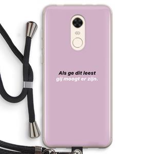 CaseCompany gij moogt er zijn: Xiaomi Redmi 5 Transparant Hoesje met koord
