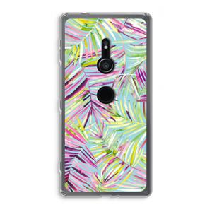 CaseCompany Tropical Palms Blue: Sony Xperia XZ2 Transparant Hoesje