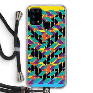 CaseCompany Skew Bee 1: Samsung Galaxy M31 Transparant Hoesje met koord