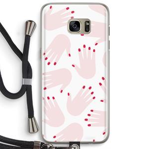 CaseCompany Hands pink: Samsung Galaxy S7 Edge Transparant Hoesje met koord