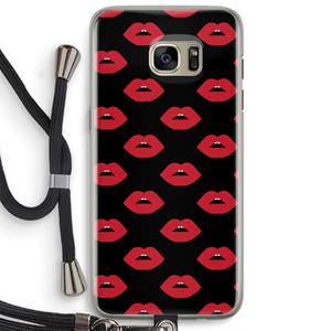 CaseCompany Lips: Samsung Galaxy S7 Edge Transparant Hoesje met koord