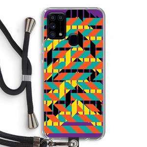 CaseCompany Skew Bee 2: Samsung Galaxy M31 Transparant Hoesje met koord