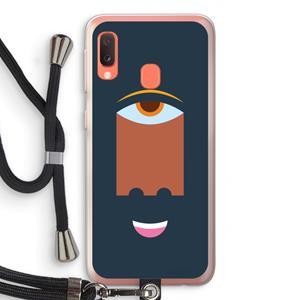 CaseCompany Mono M: Samsung Galaxy A20e Transparant Hoesje met koord
