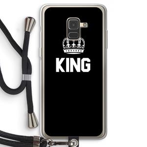 CaseCompany King zwart: Samsung Galaxy A8 (2018) Transparant Hoesje met koord