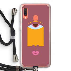 CaseCompany Mono V: Samsung Galaxy A20e Transparant Hoesje met koord