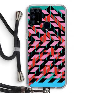 CaseCompany Skew Blush 2: Samsung Galaxy M31 Transparant Hoesje met koord