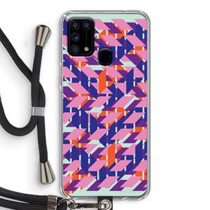 CaseCompany Skew Blush 3: Samsung Galaxy M31 Transparant Hoesje met koord