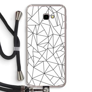 CaseCompany Geometrische lijnen zwart: Samsung Galaxy J4 Plus Transparant Hoesje met koord
