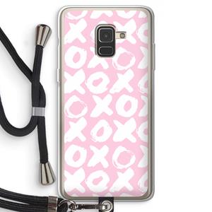 CaseCompany XOXO: Samsung Galaxy A8 (2018) Transparant Hoesje met koord