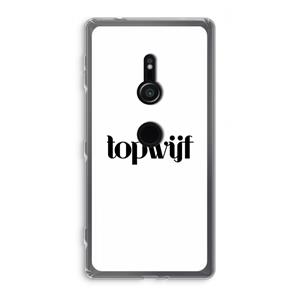 CaseCompany Topwijf Wit: Sony Xperia XZ2 Transparant Hoesje
