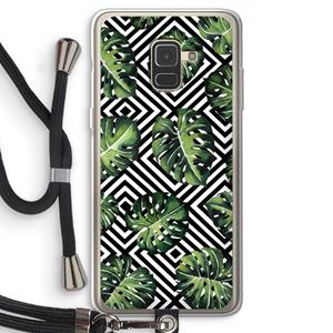 CaseCompany Geometrische jungle: Samsung Galaxy A8 (2018) Transparant Hoesje met koord