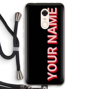 CaseCompany Namecase: Xiaomi Redmi 5 Transparant Hoesje met koord