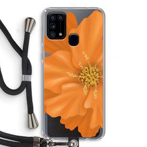 CaseCompany Orange Ellila flower: Samsung Galaxy M31 Transparant Hoesje met koord