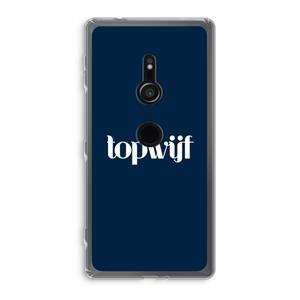 CaseCompany Topwijf Navy: Sony Xperia XZ2 Transparant Hoesje