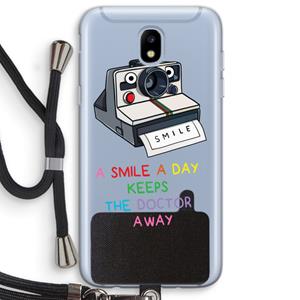 CaseCompany Smile: Samsung Galaxy J5 (2017) Transparant Hoesje met koord