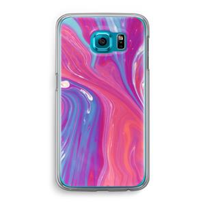 CaseCompany Paarse stroom: Samsung Galaxy S6 Transparant Hoesje