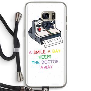 CaseCompany Smile: Samsung Galaxy S7 Edge Transparant Hoesje met koord