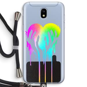 CaseCompany Hold My Heart: Samsung Galaxy J5 (2017) Transparant Hoesje met koord