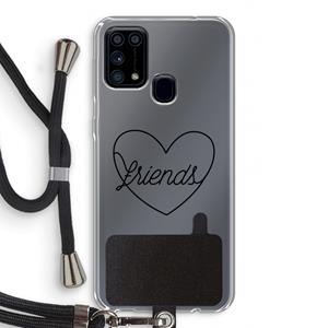 CaseCompany Friends heart black: Samsung Galaxy M31 Transparant Hoesje met koord