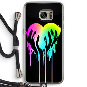 CaseCompany Hold My Heart: Samsung Galaxy S7 Edge Transparant Hoesje met koord