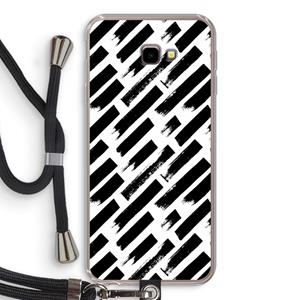 CaseCompany Zwarte vegen: Samsung Galaxy J4 Plus Transparant Hoesje met koord