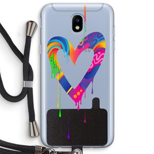 CaseCompany Melts My Heart: Samsung Galaxy J5 (2017) Transparant Hoesje met koord