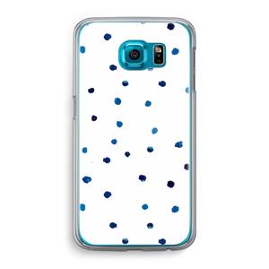 CaseCompany Blauwe stippen: Samsung Galaxy S6 Transparant Hoesje