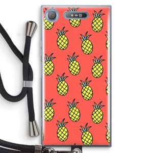 CaseCompany Ananas: Sony Xperia XZ1 Transparant Hoesje met koord
