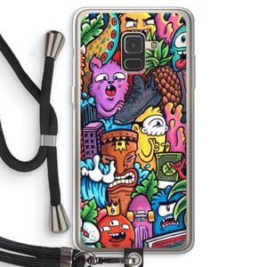 CaseCompany Vexx Mixtape: Samsung Galaxy A8 (2018) Transparant Hoesje met koord
