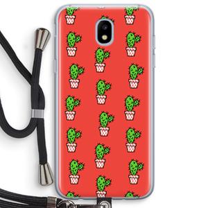 CaseCompany Mini cactus: Samsung Galaxy J5 (2017) Transparant Hoesje met koord