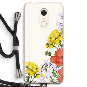CaseCompany Wilde bloemen: Xiaomi Redmi 5 Transparant Hoesje met koord
