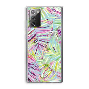 CaseCompany Tropical Palms Blue: Samsung Galaxy Note 20 / Note 20 5G Transparant Hoesje