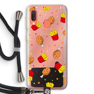 CaseCompany Chicken 'n Fries: Samsung Galaxy A20e Transparant Hoesje met koord