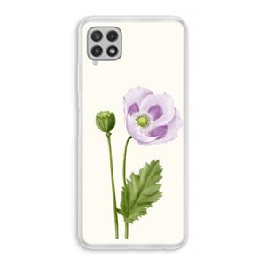 CaseCompany Purple poppy: Samsung Galaxy A22 4G Transparant Hoesje