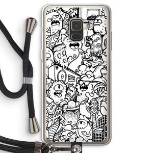 CaseCompany Vexx City #2: Samsung Galaxy A8 (2018) Transparant Hoesje met koord