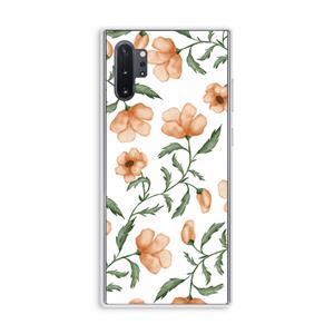 CaseCompany Peachy flowers: Samsung Galaxy Note 10 Plus Transparant Hoesje
