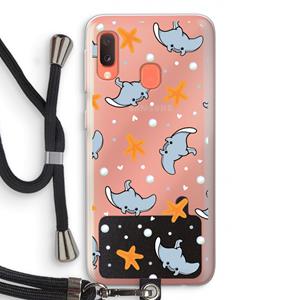 CaseCompany Manta: Samsung Galaxy A20e Transparant Hoesje met koord