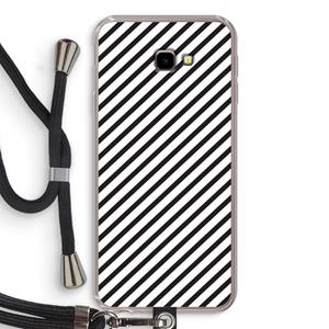 CaseCompany Strepen zwart-wit: Samsung Galaxy J4 Plus Transparant Hoesje met koord