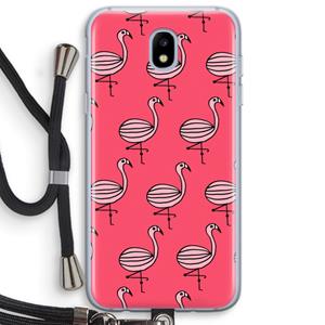 CaseCompany Flamingo: Samsung Galaxy J5 (2017) Transparant Hoesje met koord