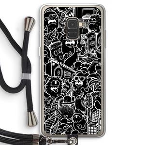 CaseCompany Vexx Black City : Samsung Galaxy A8 (2018) Transparant Hoesje met koord