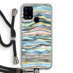 CaseCompany Watercolor Agate: Samsung Galaxy M31 Transparant Hoesje met koord