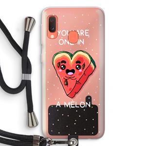 CaseCompany One In A Melon: Samsung Galaxy A20e Transparant Hoesje met koord