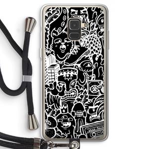 CaseCompany Vexx Black Mixtape: Samsung Galaxy A8 (2018) Transparant Hoesje met koord