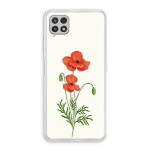 CaseCompany Red poppy: Samsung Galaxy A22 4G Transparant Hoesje