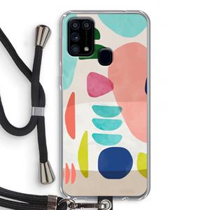 CaseCompany Bold Rounded Shapes: Samsung Galaxy M31 Transparant Hoesje met koord
