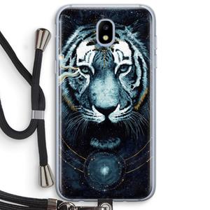 CaseCompany Darkness Tiger: Samsung Galaxy J5 (2017) Transparant Hoesje met koord