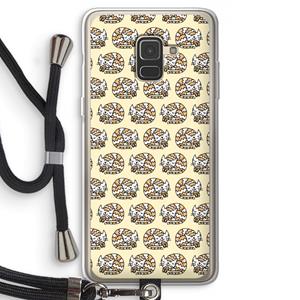 CaseCompany Slapende poes: Samsung Galaxy A8 (2018) Transparant Hoesje met koord