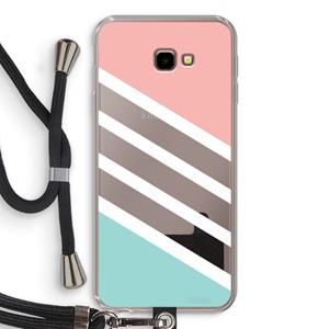 CaseCompany Strepen pastel: Samsung Galaxy J4 Plus Transparant Hoesje met koord