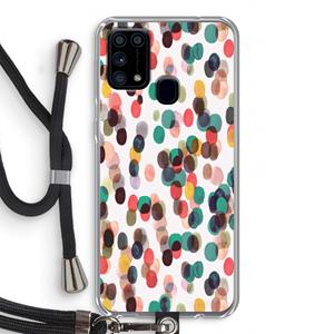 CaseCompany Tropical Dots: Samsung Galaxy M31 Transparant Hoesje met koord