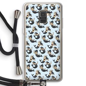 CaseCompany Zeemeermin: Samsung Galaxy A8 (2018) Transparant Hoesje met koord